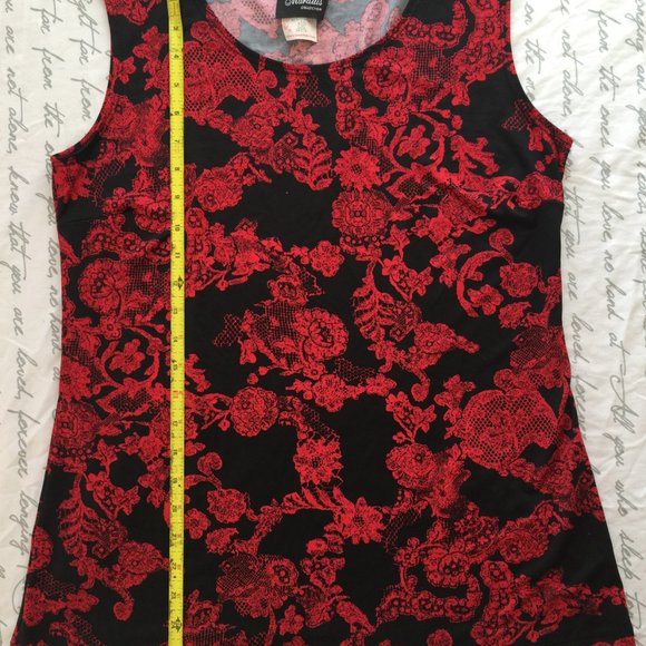 Tank and Skirt Vibrant 'China Red' and Black Floral - Picture 9 of 11